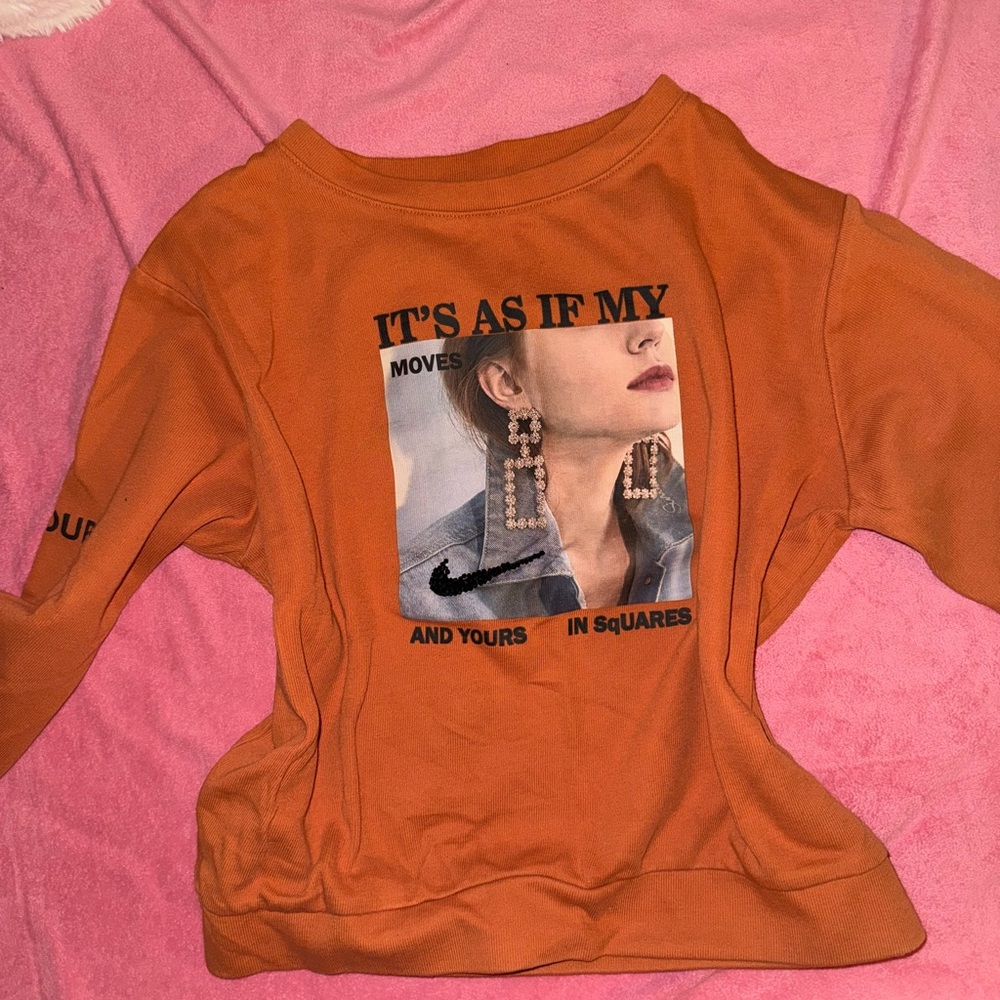 Orange Graphic Sweatshirt